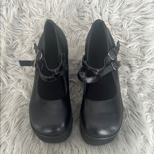 Elegant Black Women's Platform Mary Jane Shoes